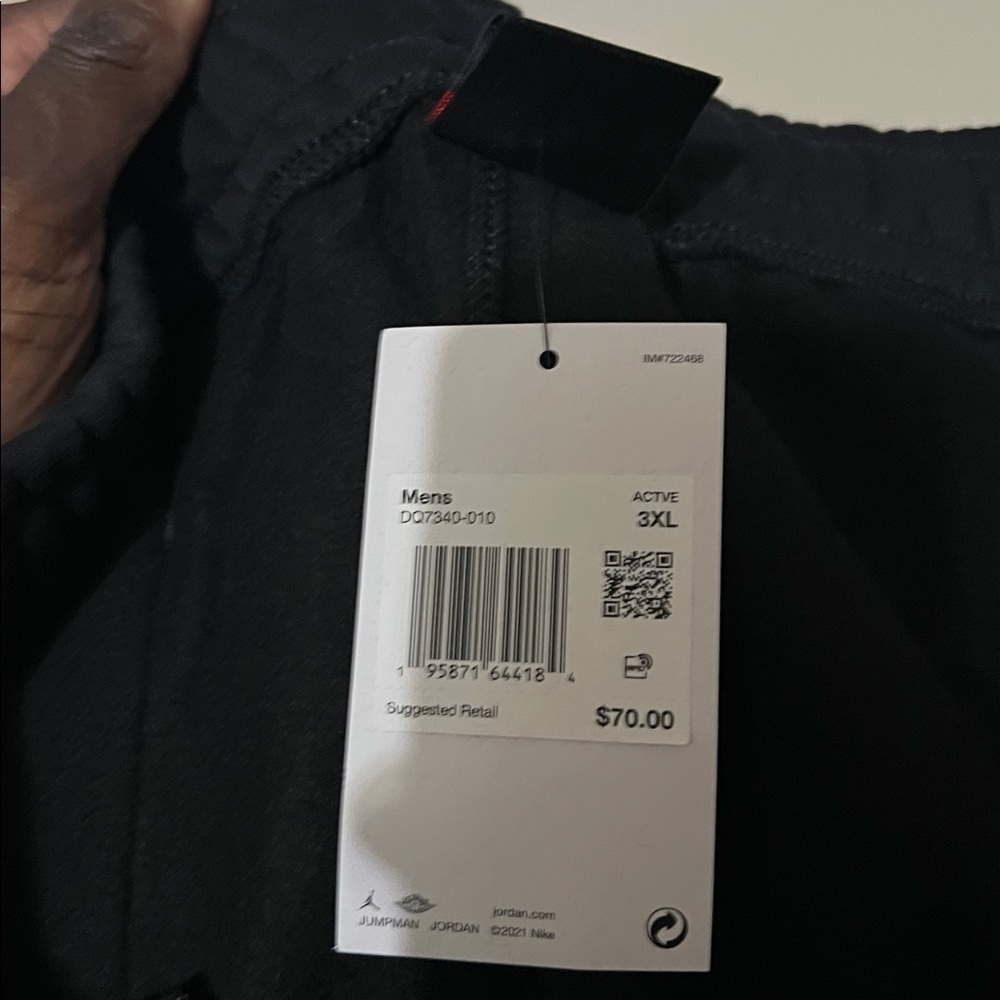 Jordan Black Sweatpants with White Jumpman Logo sz 3XL - Picture 5 of 5